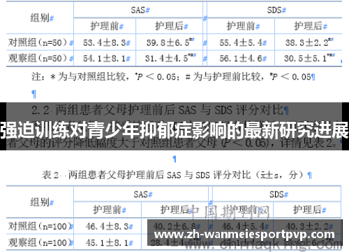 强迫训练对青少年抑郁症影响的最新研究进展